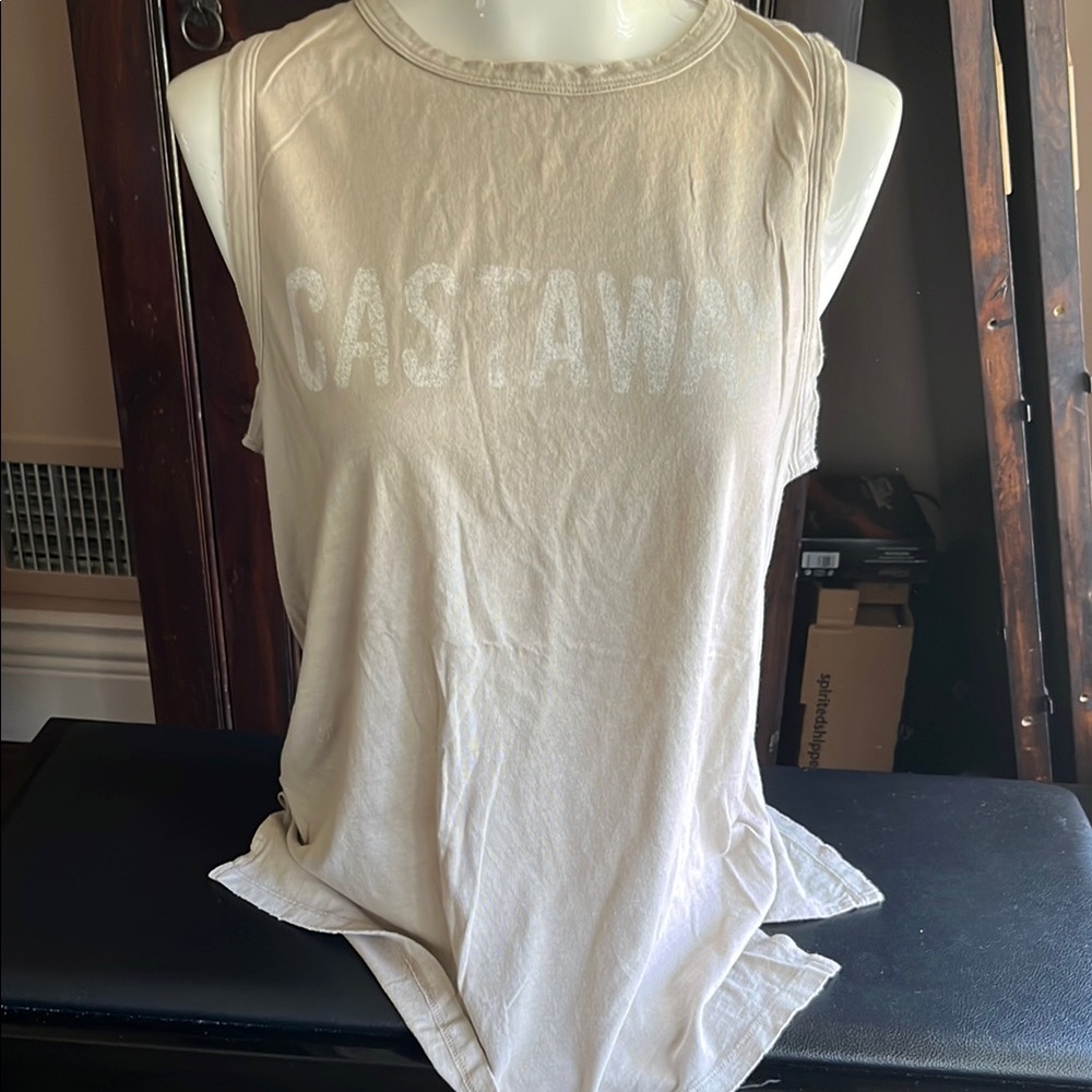 Aerie White Sleeveless Muscle Tee